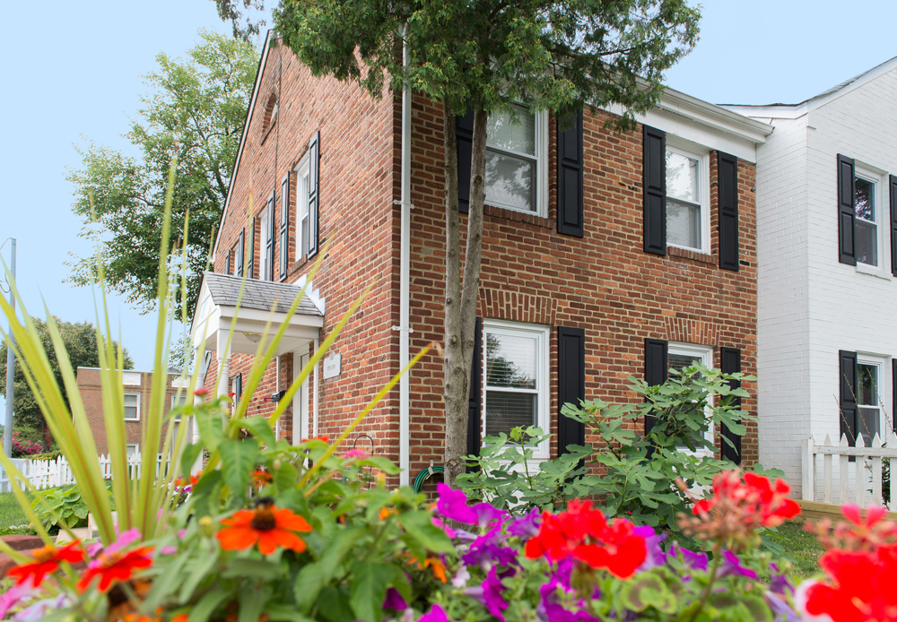 flowers in front of home